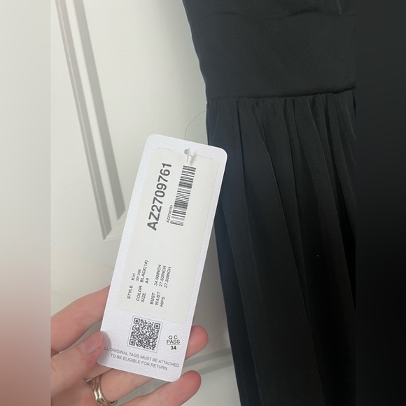 BLACK BRIDESMAID DRESS AZAZIE SIZE A4 - Picture 4 of 7